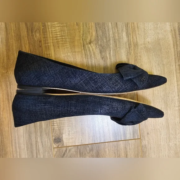 Tory Burch "Rosalind" Denim leather Pointed Toe Flats, size US 8.5 - Picture 8 of 17
